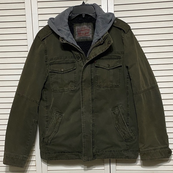 Levi’s Sherpa Lined Jacket Hoodie Size M - Picture 1 of 10